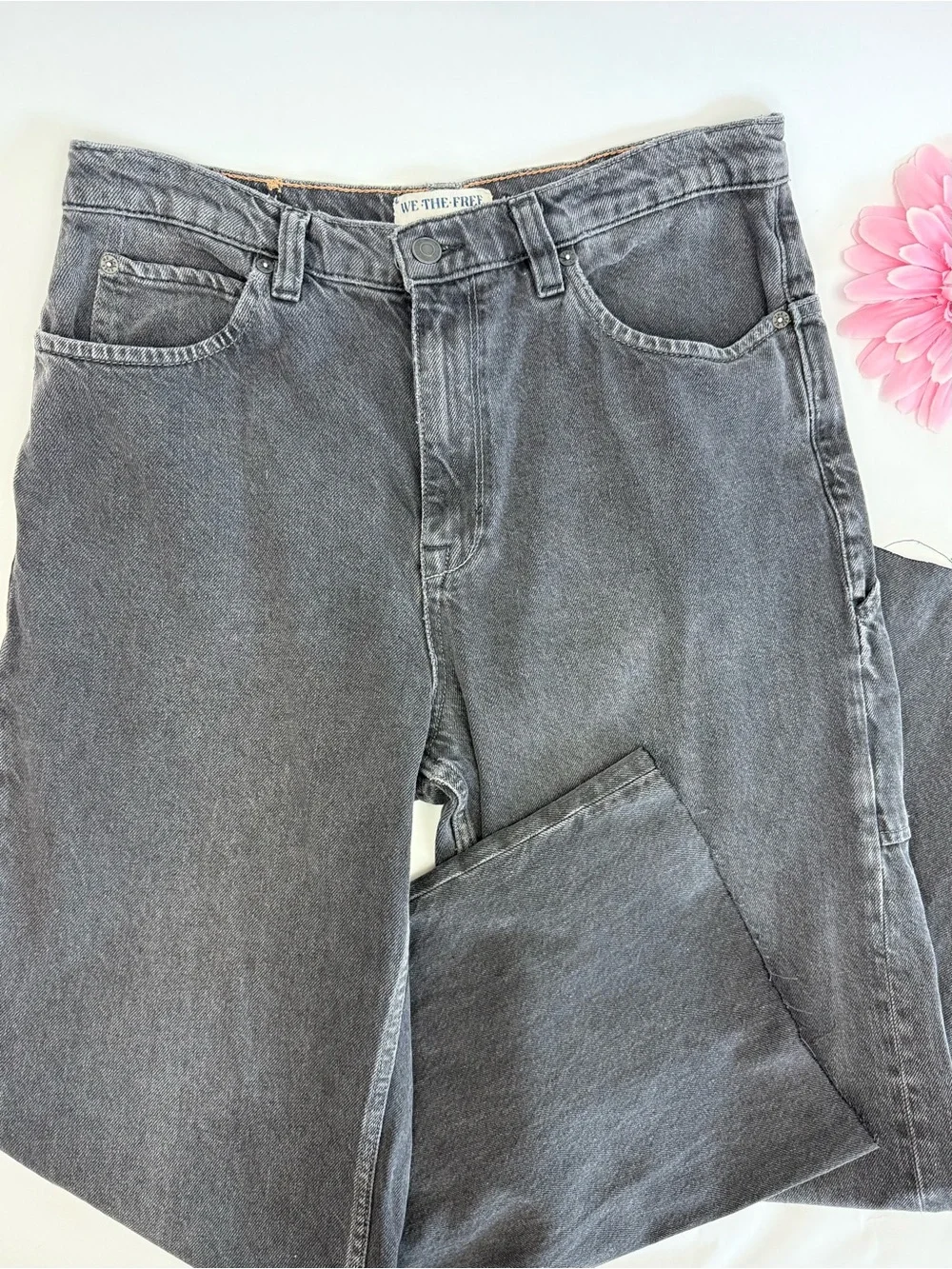 Free People X We The Free Tinsley Baggy High-Rise Jeans Celestial Black